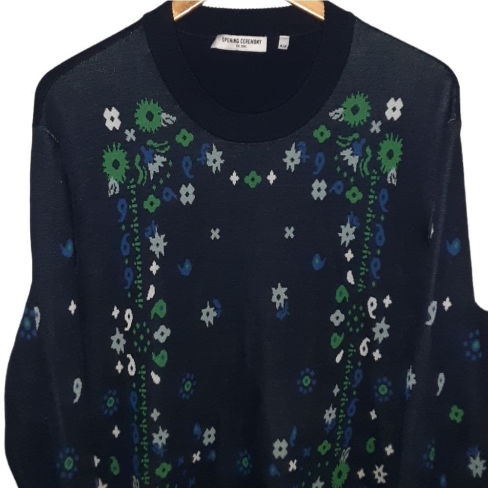 Opening Ceremony "Viscose Jaquard Bandana Flower knit" crewneck sweater